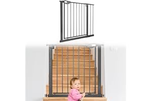 YUENFONG Türschutzgitter Treppenschutzgitter ohne Bohren, 85-95 cm breit Treppengitter Baby Auto-Close Türgitter für Kinder, 180° Zweiwegeöffnung, Schwarz