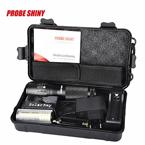 Koly 5000 lúmenes Zoomable X800 XML T6 LED Policía Táctica Linterna + 18650 Batería + Cargador + Caso