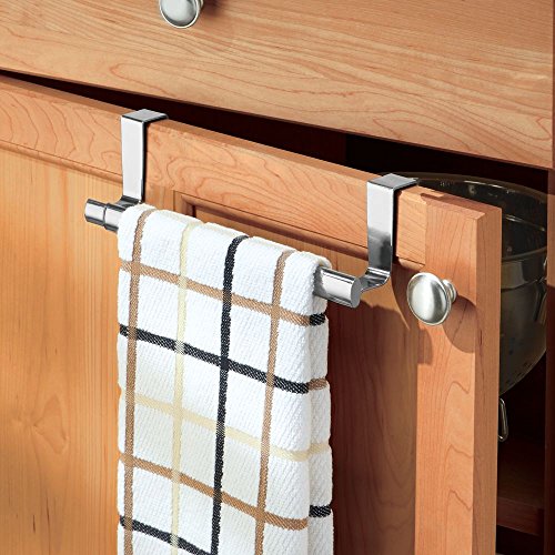 InterDesign 60282EU Axis Ausziehbarer Handtuchhalter zum Hängen über die Schranktür, Metall, chromfarben, 23,5 x 6,99 x 6,35 cm - 2