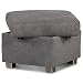 Produktbild Cavadore Hocker Tuluza mit Stauraum / Sofa-Hocker grau passsend zur Sofagarnitur Tuluza/ Modernes Design / Größe: 58 x 45 x 58 cm (BxHxT) / Grau