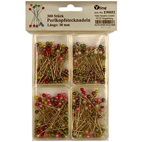 300 Stück Perlkopfstecknadeln ca. 38 mm, Stecknadel Stecknadeln, Nadeln, E90052