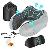 Newdora Reisekissen Memory Foam Nackenkissen Flight Pillow Travel Kit Kompakt und atmungsaktiv zum Schlafen Nickerchen Flugzeug Auto Büro mit Schlafmaske, Ohrstöpsel und Tasche (hell grau) Newdora Reisekissen Memory Foam Nackenkissen Flight Pillow Travel Kit Kompakt und atmungsaktiv zum Schlafen Nickerchen Flugzeug Auto Büro mit Schlafmaske, Ohrstöpsel und Tasche (hell grau)