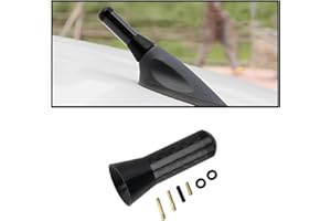 CGEAMDY Antena corta para coche, antena gruesa de 3,5 cm con rosca de aleación de aluminio, repuesto universal para recepción de radio FM AM (negro)