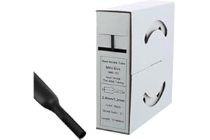 Offgridtec - Tubo termorretráctil (10 m, 2,4 mm > 1,2 mm), color negro