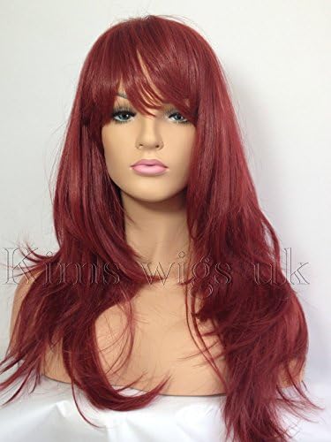 Kims Wigs Vibrant Red Long Soft Layered Heat Resistant Ladies Womens Wig #39