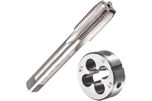 Saipor M14 X 1.5 Metric Tap and Die Set M14 X 1.5mm HSS Straight Fluted Machine Thread Right Hand Screw Tap and Round Threading Die