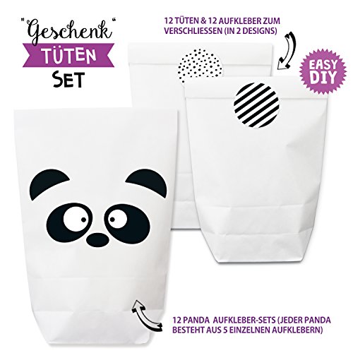 Geschenktüte Pandabär Set – Kindergeburtstag – Mitgebsel – Gastgeschenk – Papiertütchen für Party und Geburtstag -TOP QUALITÄT aus Deutschland - 2