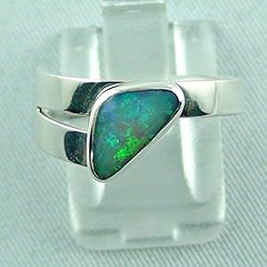 Sterling Silberring mit GEM Black Crystal Opal 0,91 ct