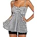 Produktbild Dhyuen Frauen Plus Size Tankini Badeanzug Sexy Gestreiftes Riemchen Bandeau Top Mit Jungen Shorts Bademode Beachwear