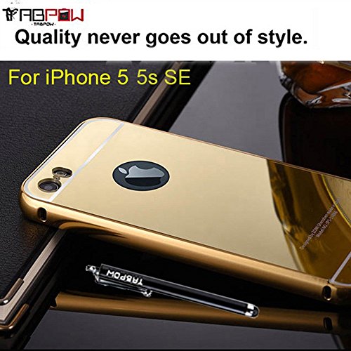 iPhone SE Case, iPhone 5S Case, TabPow [Electroplating Series] Luxury Slim Hard Back Case Cover Bumper [Mirror Case] For iPhone 5/5S, Champagne Gold