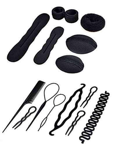 Damen Frisurenhilfe Set, CIDBEST® Haar Styling Zubehör Pads, Haarnadeln Clip-Pads Haar Styling Werkze, Mädchen Magic Haar Clip Styling Pads Schaum Schwamm Brötchen Krapfen Haar Clip Zubehör Werkzeug, Hair Styling Accessories Kit Set - 2