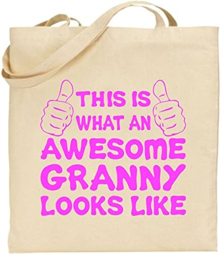 Awesome Granny Large Cotton Tote Shopping Bag Canvas Grand Parent Day Funny Gift
