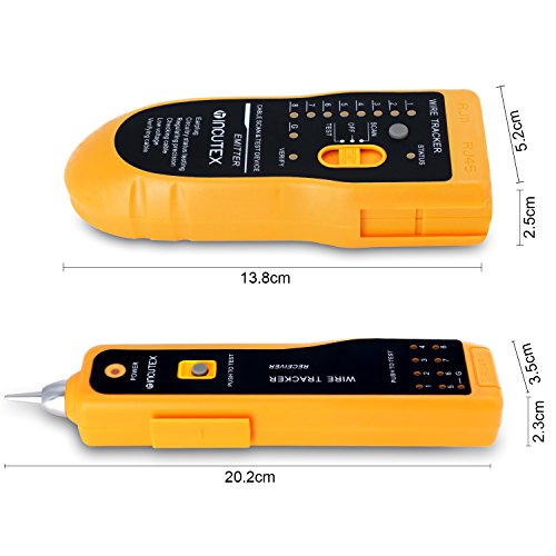 Incutex Wire Tracker Kabelfinder, RJ45/RJ11 Finder, für Telefonkabel und LAN-Kabel, Leitungsdetektor Emitter - 3