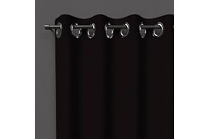 Soleil d'ocre OSCURANTE Tenda con Occhielli, Nero, 140 x 250 cm