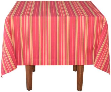 Tululah Designs 60-Inch by 84-Inch Fireplace Stripe Tablecloth, Regent Red