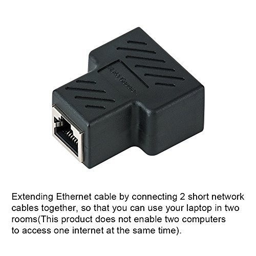 RJ45 Koppler, MACTIS 2 Stück Cat7 Cat6 Cat5 Cat5e RJ45 8P8C Netzwerk Keystone Jack Inline Koppler Female auf 2 Female LAN Netzwerk Ethernet Splitter Connector (Schwarz) - 3