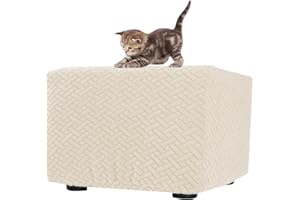ZEAINK Stretch Ottomane Hockerbezug Quadratisch Schonbezug 60x60/40x40/50x50 Jacquard Fußhocker Bezug Ottomane Abdeckung Überzug Hocker Protector Waschbar Hockerabdeckung ( Color : #18 , Size : 50x50x40cm )