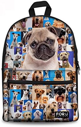 Injersdesigns Cute Dogs Backpack for Teens Lovely Cats School Bags Shapi Bookbag