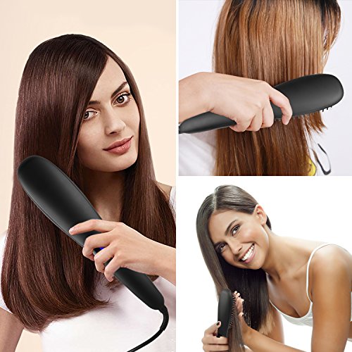 Euph Ionen Keramik Glättbürste Haarglätter mit Lock Funktion und 30-min Auto Abschaltung - 8