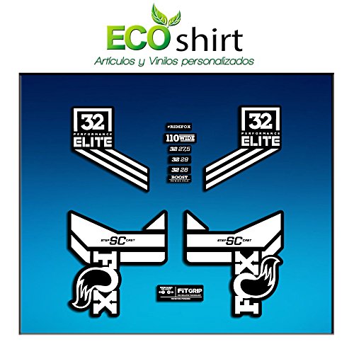 Ecoshirt SD-GJ18-2XNL Autocollants Fork Fox 32 SC Elite Performance 2017 Am86 Autocollants Fourche Gabel Fourche Blanc