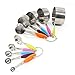 Produktbild Pinacis 10-Teiliges Set Edelstahl Messlöffel Messbecher Measuring Cup Set für Küche Kochen küchenhelfer Haushalt mit Meßlineal und Rutschfesten Silikongriffen
