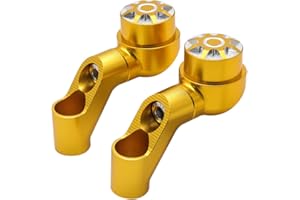 APEBAZY Moto specchietto retrovisore adattatore maniglia specchio alza staffa specchietto retrovisore clip di montaggio sedile specchietto retrovisore staffa retrovisore extender 10mm 8mm universale (oro)