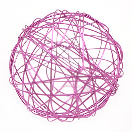 Drahtbälle 60 mm, 6 cm / 6 Stück in Klarsichtbox in PINK -10