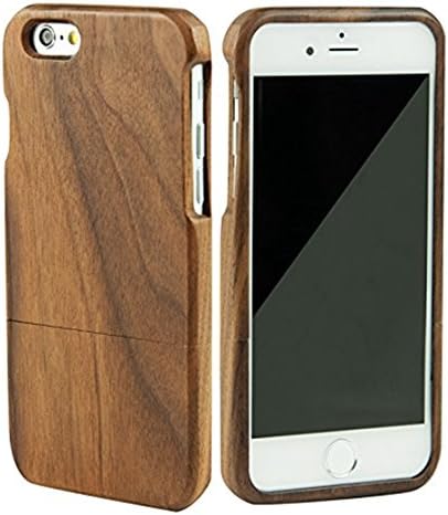 Minifamily® Unique Handmade Genuine Natural Bamboo Wood Wooden Hard Case Cover for Apple iPhone 7 (4.7 inch) Come With Free Unique Ring and Rubber Wrist Band (walnut)
