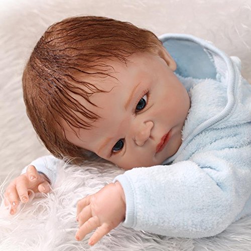 NPK 57cm / 23 Inches Full Silicone Body Reborn Baby Doll that Look Real Lifelike Newborn Dolls All Vinyl Boy Free Magnet Pacifier