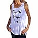Produktbild WINWINTOM Blusen, Frauen Buchstabe Muster Weste Behälter Sleeveless Blusen Hemd Oberseiten T-Shirt (XL)