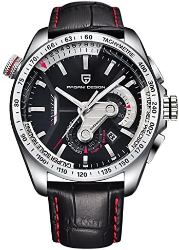 Men's Stainless Steel Precisionist Chronograph Watch Army Black Dial Analogue Display Genuine Leather Bracelet Outdoor Sport Waterproof Wristwatch