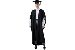 GraduatePro Toge Diplome Chapeau Universitaire 2021 Adulte Graduation Cap and Gown Université Maître Costume Femme Homme Noir