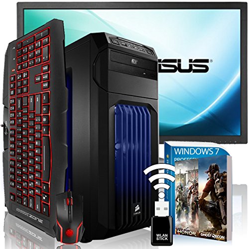 AGANDO High-End Gaming PC-Komplettpaket | AMD FX-8320 8x 3.5GHz | Nvidia GeForce GTX1070, MSI ARMOR 8G OC | 8GB RAM | 240GB SSD | 1000GB HDD | DVD-RW | USB3.0 | 60cm (24") TFT | Gaming-Tastatur | Gaming-Maus | WLAN | Win7Pro | 36 Monate Garantie | Computer für Multimedia, Gaming, Büro/Office + Gratis Spiel