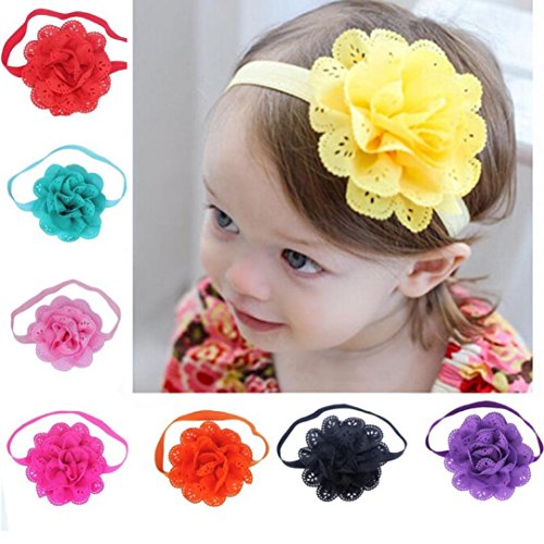 WINWINTOM 8Pcs Baby Girls Flower Headbands Photography Props Headband Accessories