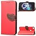 Produktbild Casefirst Alcatel Idol 5 Case, Alcatel Idol 5 Leather Wallet Case Book Design with Flip Cover and Stand [Credit Card Slot] Cover Case for Alcatel Idol 5 - Red