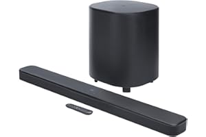 JBL Bar 500 MK2, Barre de Son Bluetooth 5.1 canaux pour TV avec Caisson de Basses de 25,4 cm, Dolby Atmos, HDMI eARC, Wi-FI, vidéo 4K, PureVoice 2.0 et MultiBeam 3.0, Noir