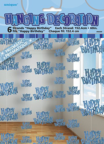 Hänge-Dekoration - Happy Birthday blau