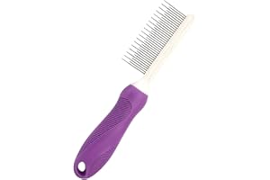 YYHONGMAI Detangling Pet Hair Comb Pet Grooming Comb Long Stainless Steel Teeth Comb for Dogs Cats