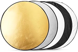 BDDFOTO 60 cm Réflecteur Photo 5 en 1, Panneau Réflecteur Photo Pliable Multi-Disques, pour Photo Vidéo, Accessoires de Lumière Photographique