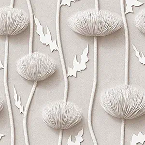 BP Design Solution White Flower Wall Wallpaper Wall Sticker for Home Decor, Living Room, Bedroom, Hall, Kids Room , Play Room(Self Adhesive Vinyl,Water Proof) (16x128 inch)