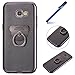 Produktbild Ysimee kompatibel mit Samsung Galaxy A5 2017 Hülle [Ring Holder] - Ultradünnen Weiche Schutzhülle Glitzer TPU Silikon Hülle Überzug HandyHülle EINWEG Etui Bumper Backcover, Schwarz