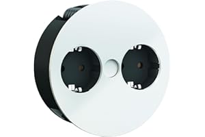 Bachmann 931.250 Twist Unidad de Toma de Corriente, 2X enchufes con Puesta a Tierra, Blanco Mate