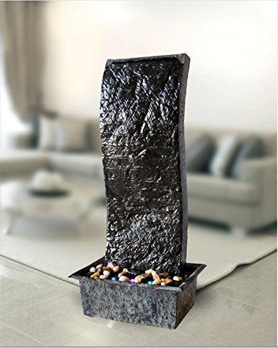 Zimmerbrunnen Wasserfall Brunnen mit LED farbwechselnd für eine gemütliche, entspannte Atmosphäre, Raumbefeuchter, Dekoration