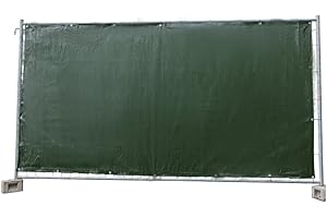 BONI-SHOP 1,76 x 3,41m Bauzaunplane Sichtschutzplane Zaunblende Sichtschutz Bauzaun Sichtblende Schutz (grün)
