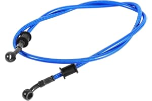 Aramox Tubo Flessibile Olio Freno, Tubi Flessibili per Freni Moto 50 cm-120 cm Tubo Flessibile Dell'olio del Freno della Frizione del Motociclo Tubo Freno in Acciaio Intrecciato per Bike (Blu 900mm)