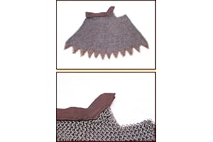 ‎ULFBERTH Ulfberth Kettenbrünne aus Federstahl, ID 8mm, unbehandelt mit Leder - Schaukampf - Brünne - Helmbrünne