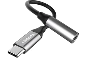 ANDAPA Adapter USB-C na Jack 3,5 mm kompatybilny z: iPad Pro, iPhone 15/16/17, Samsung (S23/S22/S21/S20 Ultra/S20+/Note 20/10/S10/S9 Plus), Xiaomi (11/10/9), Pixel (4/3/2 XL)