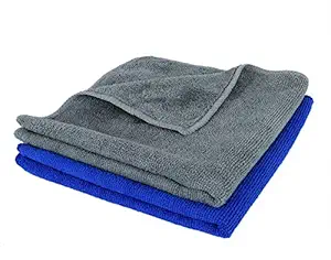 SOBBY Microfiber Cloth for Car Cleaning Bike Cleaning Vehicle Washing Cloths- 40cm x 40cm-Set of 2 (Multi Colour)