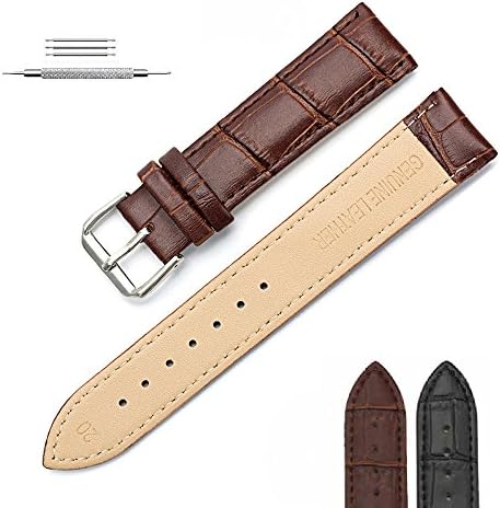 Watch Strap Vintage Leather 18mm 20mm 22mm Replacement Watch Leather Strap Fit for Traditional Watch Accessories Sports Watch or Smart Watch Universal for Men and Women Genuine Cowhide Leather