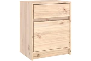 vidaXL Mesita de Noche Aparador Auxiliar Armario Cama Dormitorio Habitación Soporte Organizador Almacenamiento 40x31x50 cm Madera Maciza de Pino